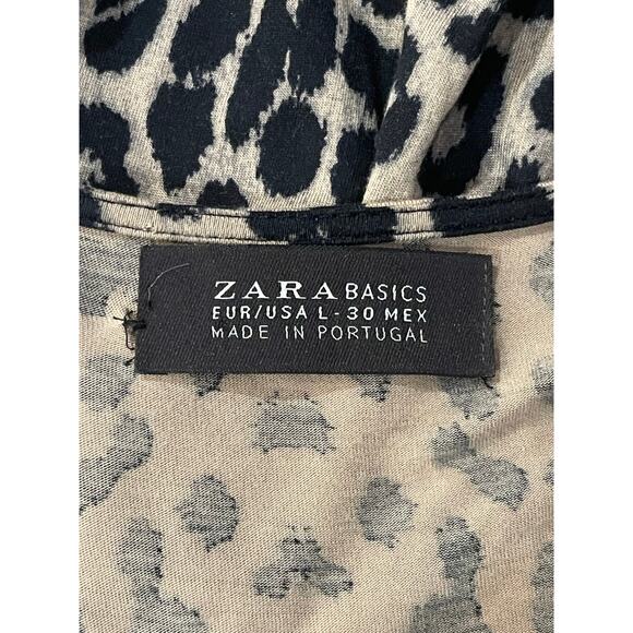 Zara Basics Leopard Print Short Sleeves Dress Size Large - Picture 7 of 9